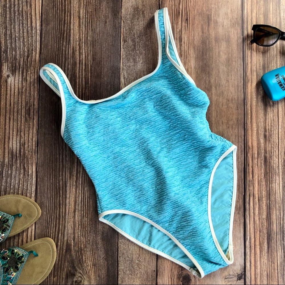 Backflips One Piece Swimsuit Blue White Size 9/10